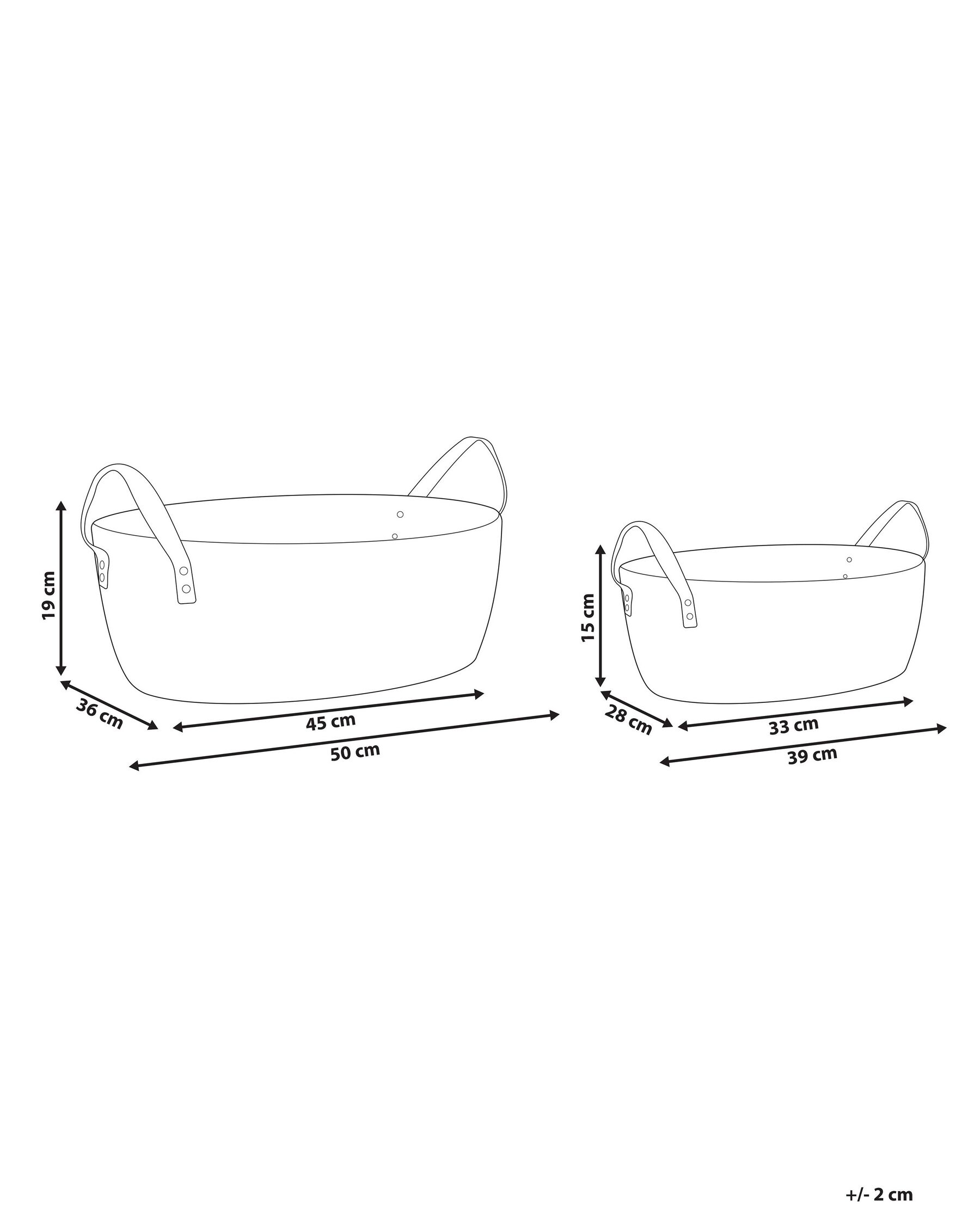 Aufbewahrungskorb 2er Set GISSAR Baumwolle Hellbeige_849647