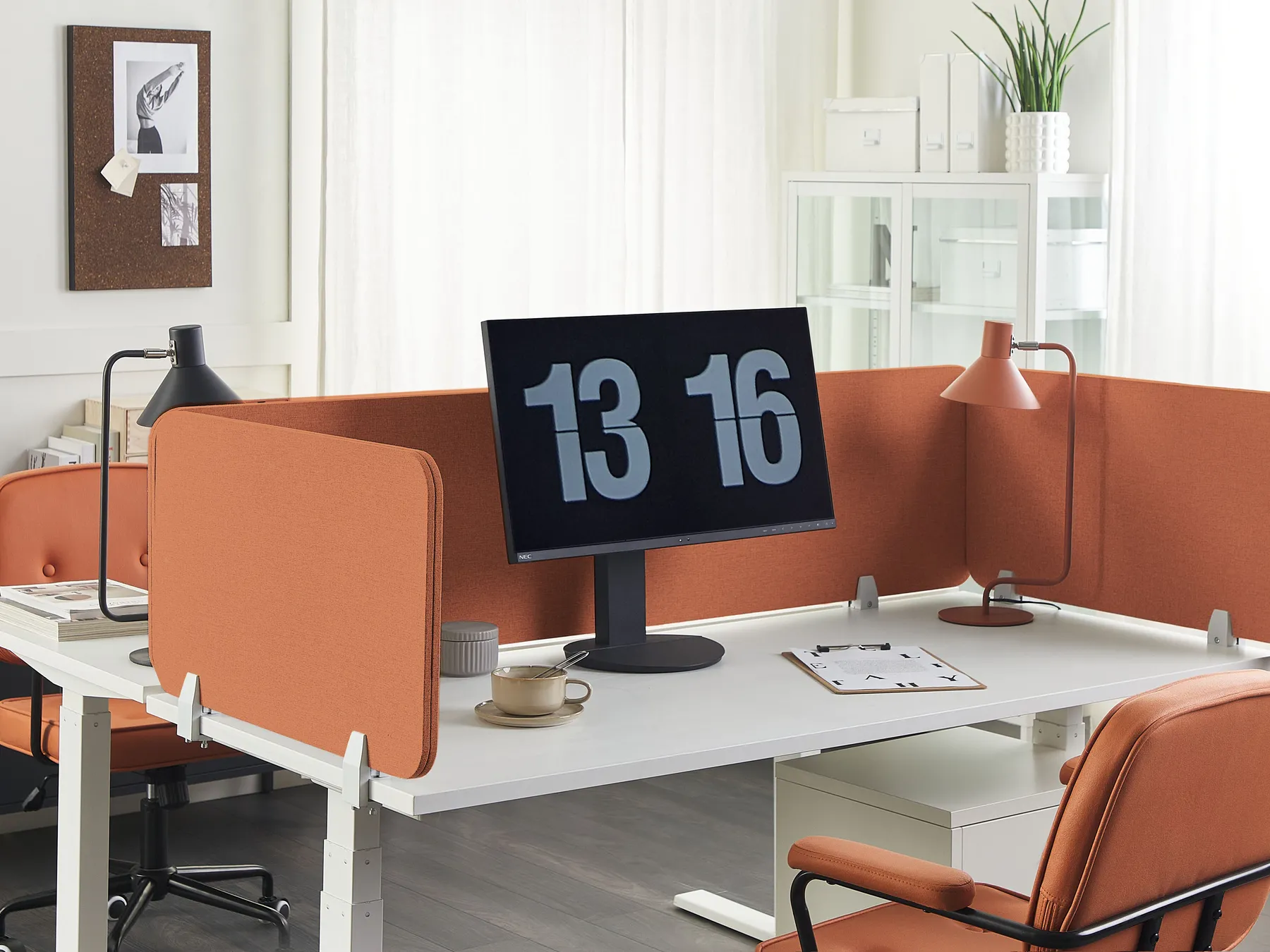 Schreibtischtrennwand WALLY 80 x 40 cm Hellrot_853123
