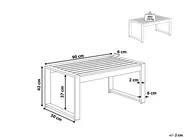 Outdoor Couchtisch SALERNO 90 cm 50 cm Metall Hellgrau_679579