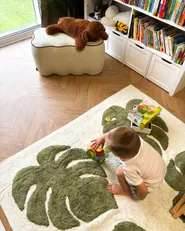 Kindervloerkleed BOTANIST Beige 140 x 200 cm Katoen_1167930