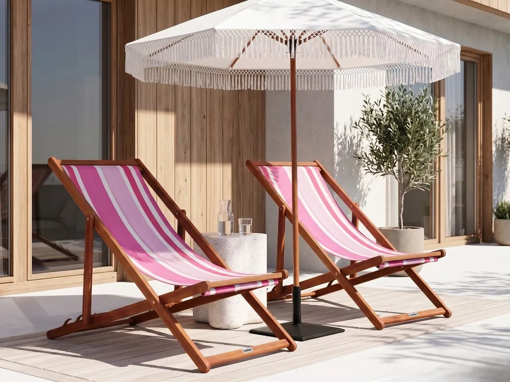 Ersatzstoff für Sonnenliege 2er Set ANZIO/AVELLINO 113 x 44 cm Rosa_1073744