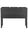 Elevated Plant Pot CARAGANA 77 cm PE Rattan Black
