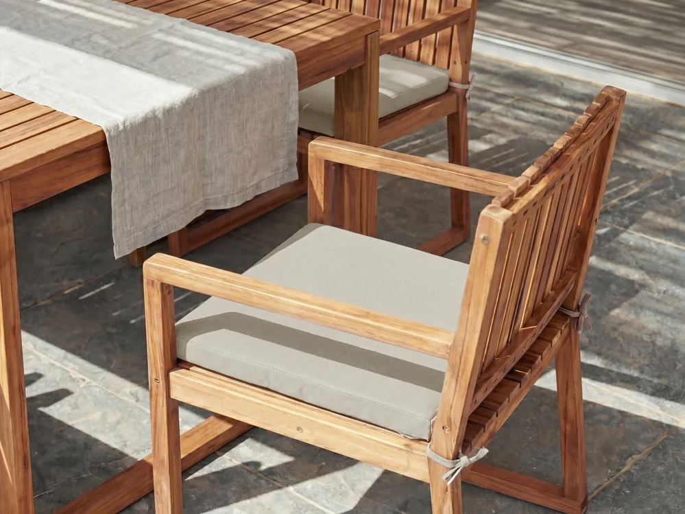 Gartenstuhlkissen 8er Set SASSARI PREMIUM 46 x 46 cm Taupe