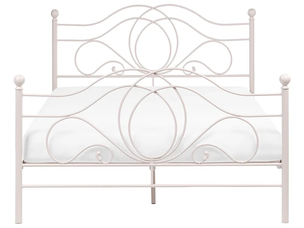 Bett mit Lattenrost Metall LYRA 140 x 200 cm Hellbeige_1162004