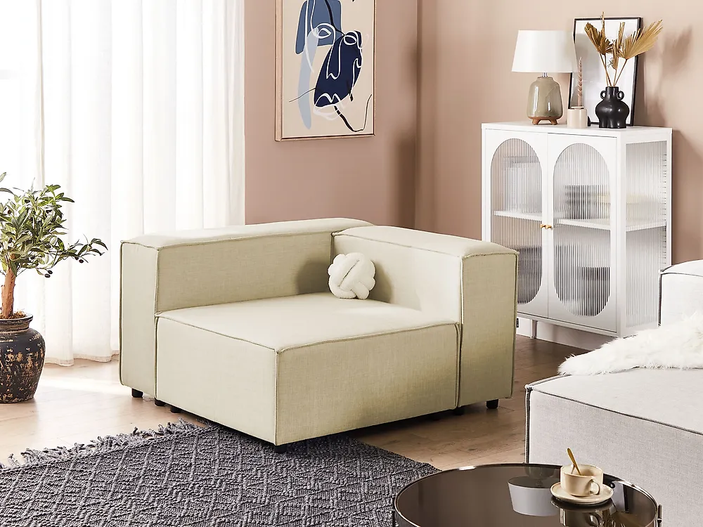 Corner Seat APRICA Faux Linen Beige_1172703