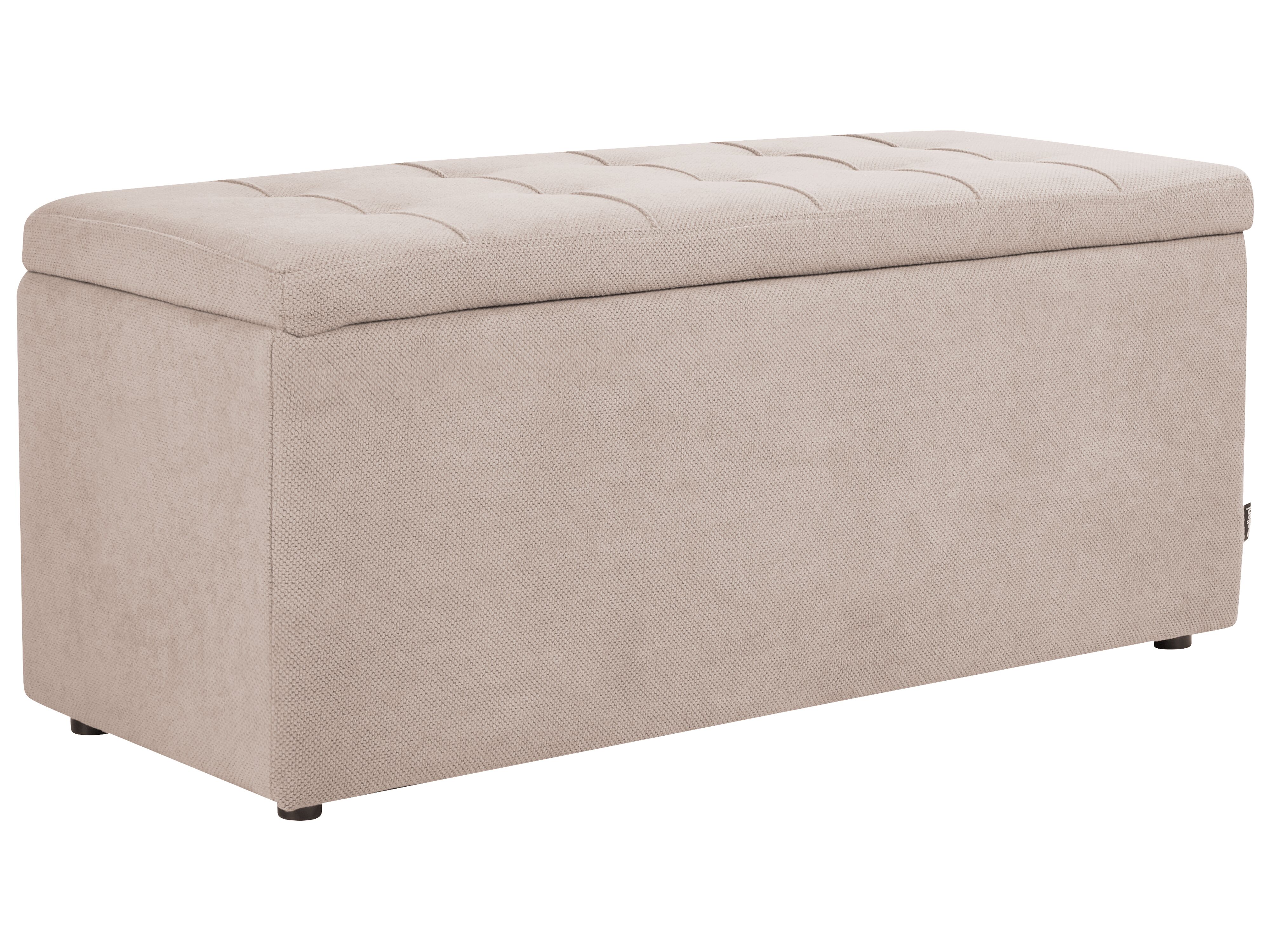 Oceano Pouf De Rangement Pliable 30x30x30 Cm - Coffre Ottoman Lin Mixte Beige - Repose-Pieds & Tabouret
