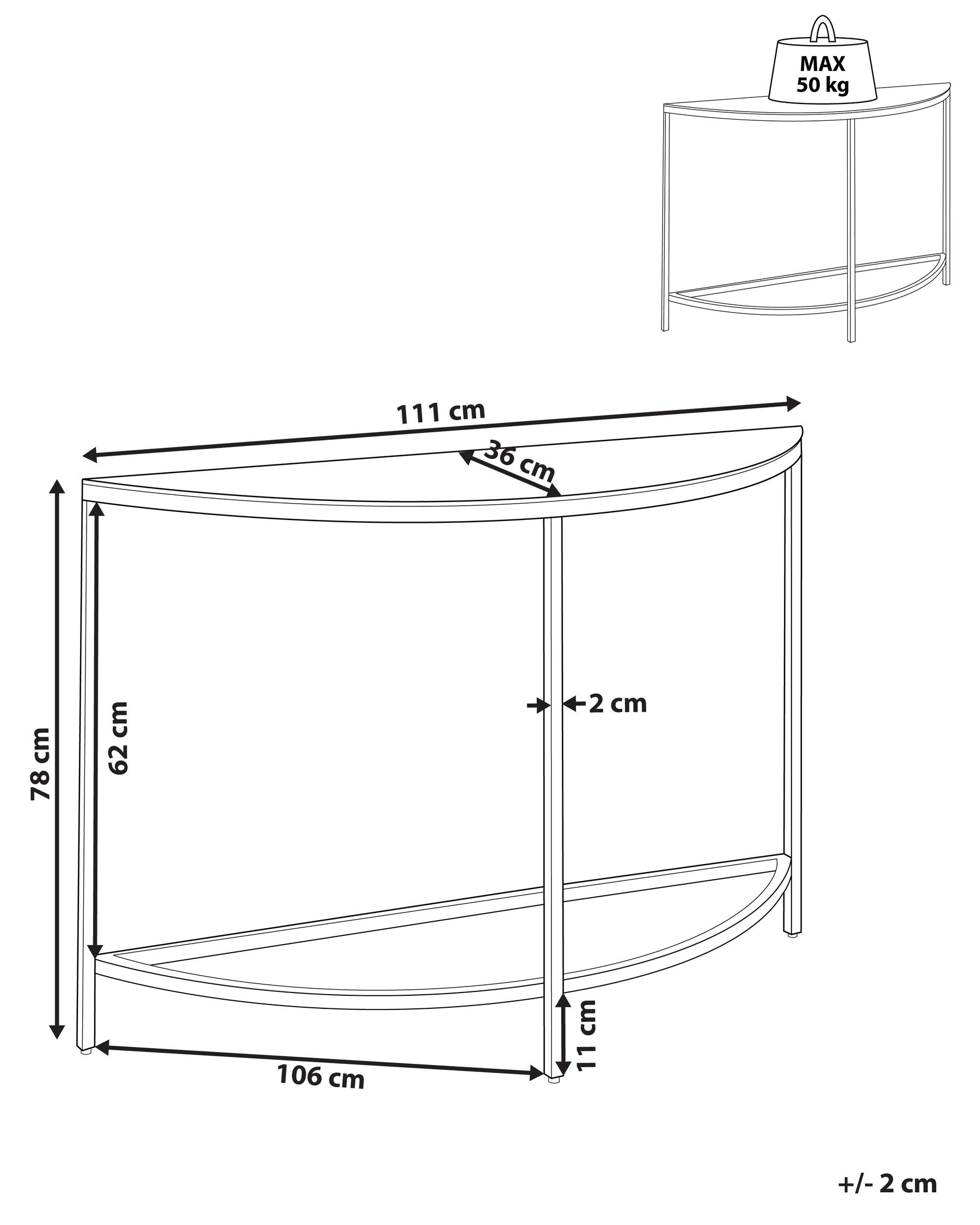 Konsolentisch ORITA Sicherheitsglas Weißer Marmor_824987