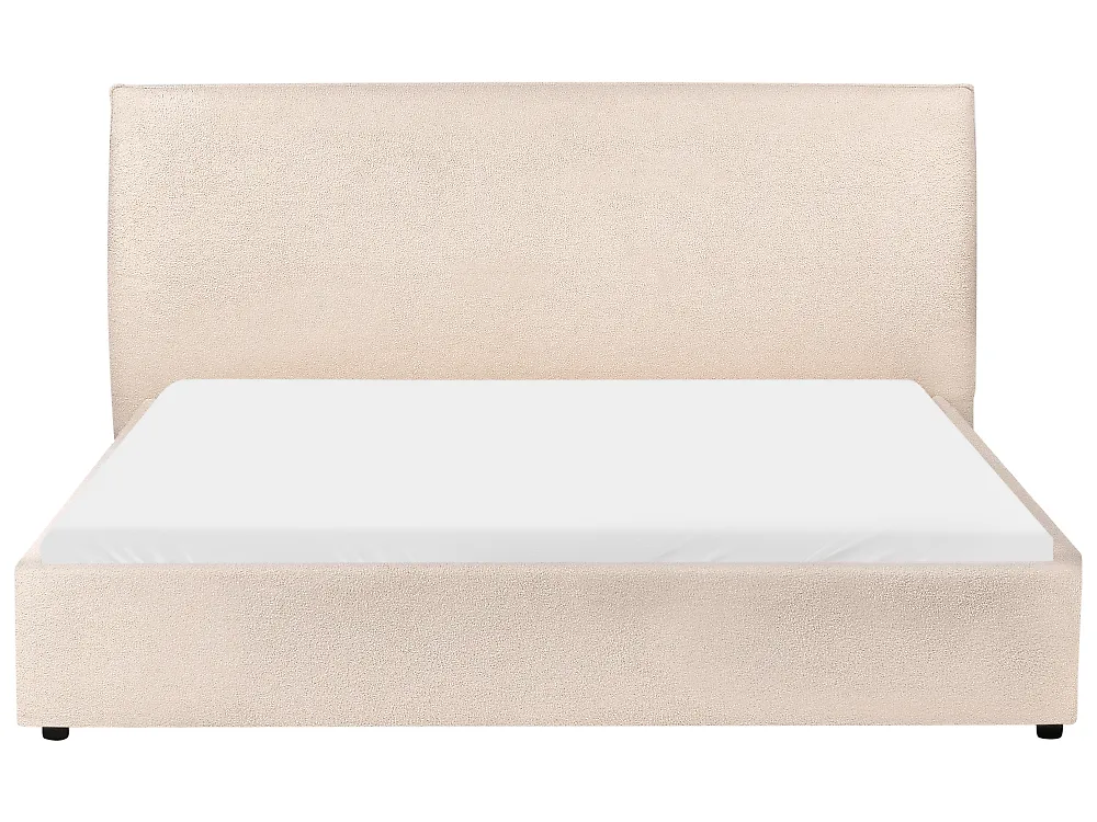 Bed Boucle LAVAUR 160 x 200 cm (EU King Size) Beige_985506