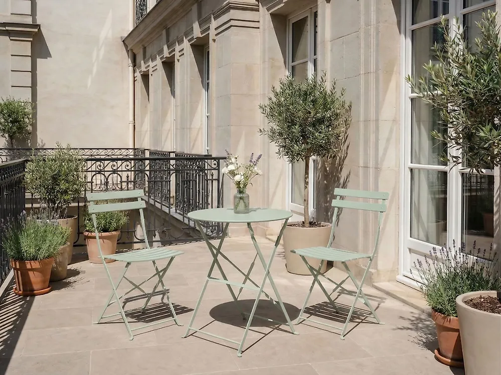 Bistro Set Folding FIORI Metal Grey_1178122