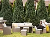 Lounge Set mit Tisch und Ottomane 5-Sitzer FONTI inkl. Kissen Polyrattan Taupe