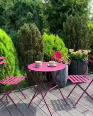 Bistro Set klappbar FIORI Metall Burgunderrot_1024942