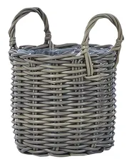 Blumenkorb 3er Set NIKITI 29/35/40 cm Polyrattan Taupe_826532