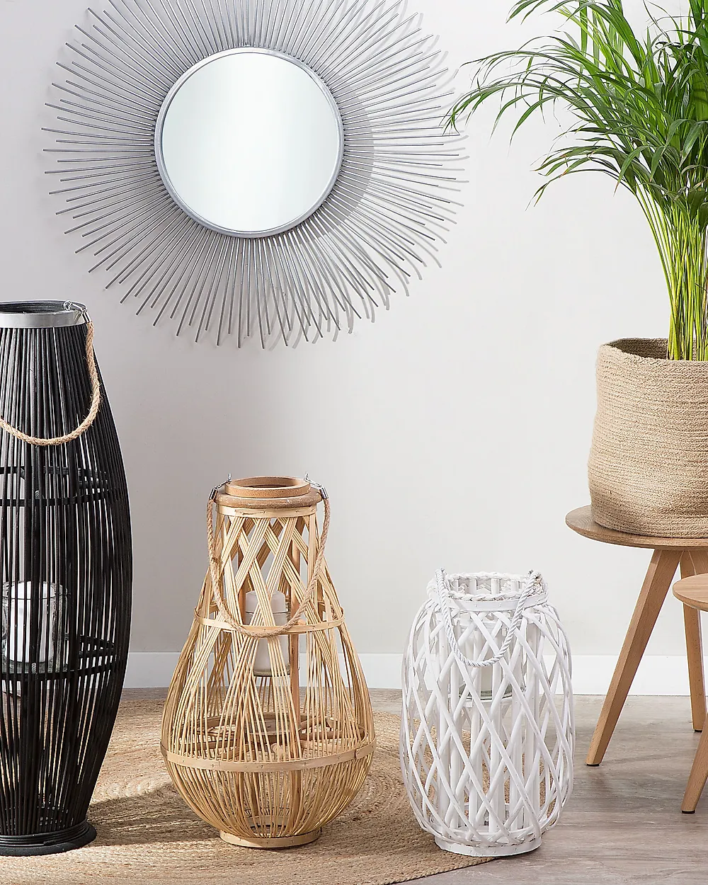 Lantern MAURITIUS 40 cm Willow Wood White_858573