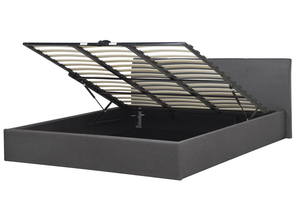 Ottoman Bed ORBEY Fabric Grey 180 x 200 cm (EU Super King)