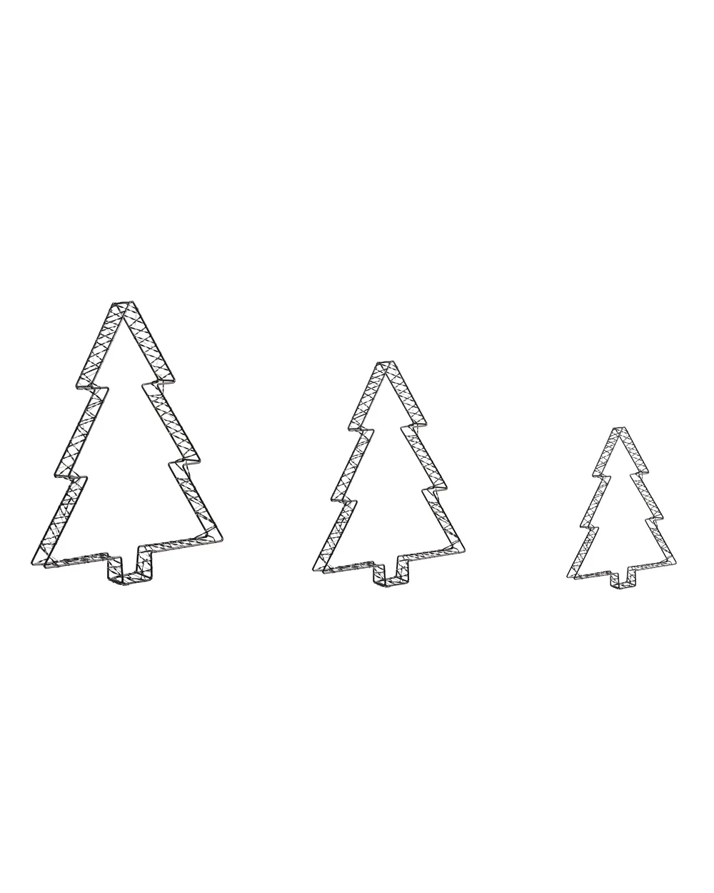 Gartendekoration LED LOFSEN 45/35/25 cm Weihnachtsbaum Schwarz