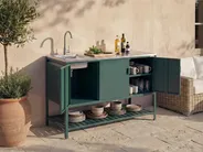 Outdoor-Küche 2er Set mit Spüle MAENZA Grün Metall_1045137