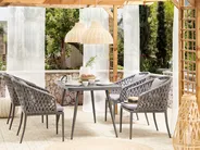Gartentisch LIPARI 140 cm 80 cm Glas Grau_808185
