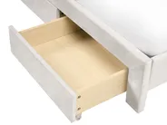 Bett mit Schubladen LONZAC Samtstoff Cremeweiß 160 x 200 cm_1014789