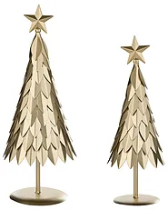 Set of 2 Figurines KEMIJOKI 41/48 cm Christmas Tree Gold_1156604