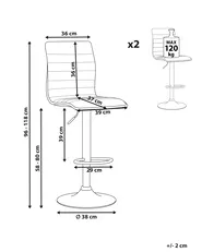 Set mit 2 Barstühlen LUCERNE drehbar Hellbeige_802301