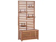 Gartenbank mit Wandpaneel MATINO 80 cm 170 cm Akazienholz Braun_811868