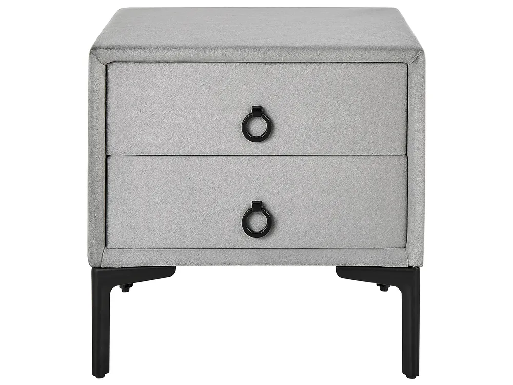 Bedroom Set SEZANNE Velvet Light Grey 180 x 200 cm (EU Super King)_799907