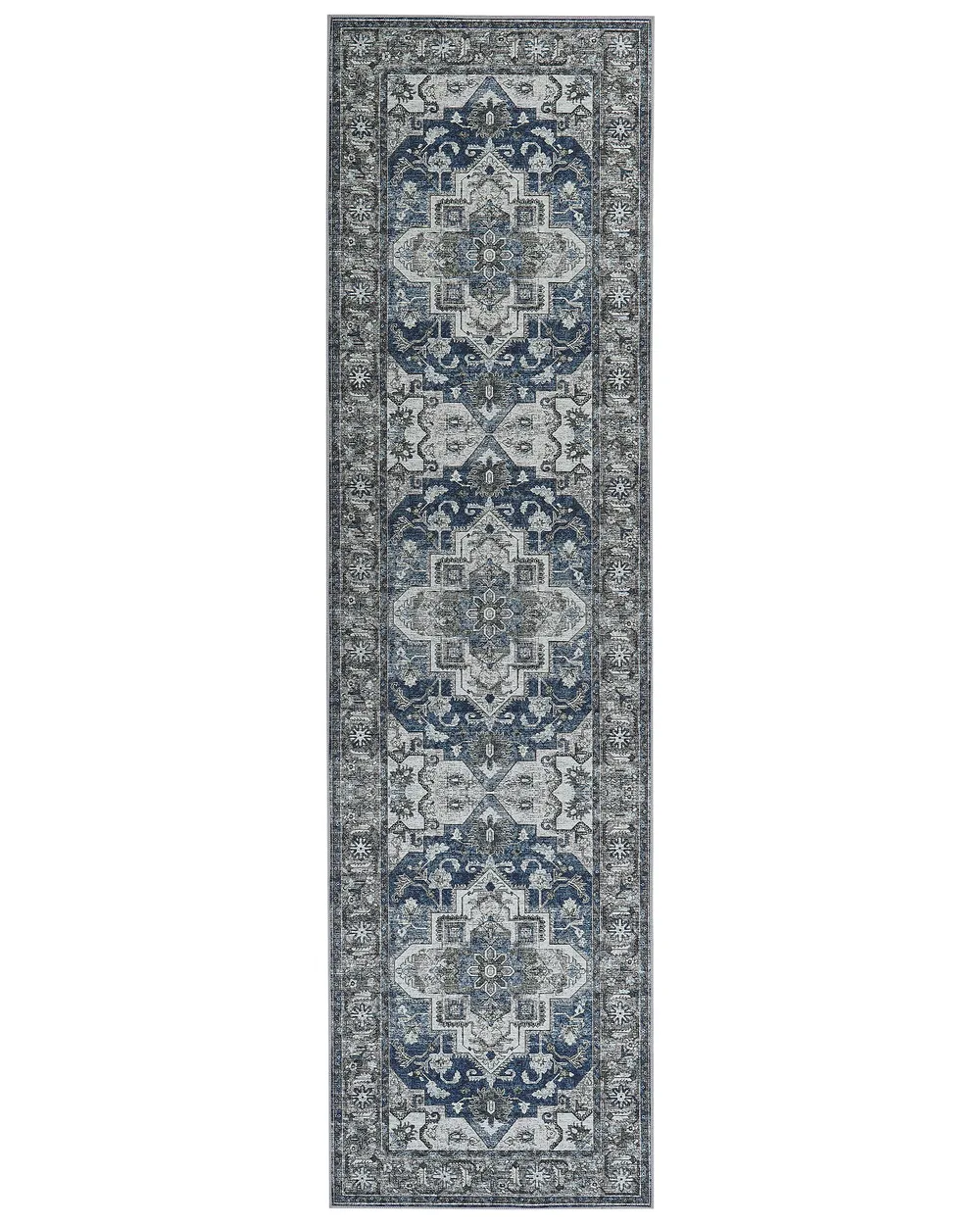 Vloerkleed polyester grijs/blauw in diverse formaten KOTTAR