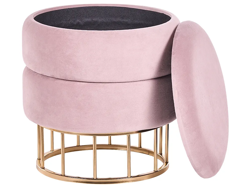 Storage Pouffe ELGIN Velvet Pink_772389