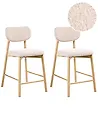 Set mit 2 Barstühlen MILLS Bouclé Hellbraun / Beige