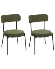 Set of 2 Dining Chairs ALLISON Boucle Dark Green_1022212