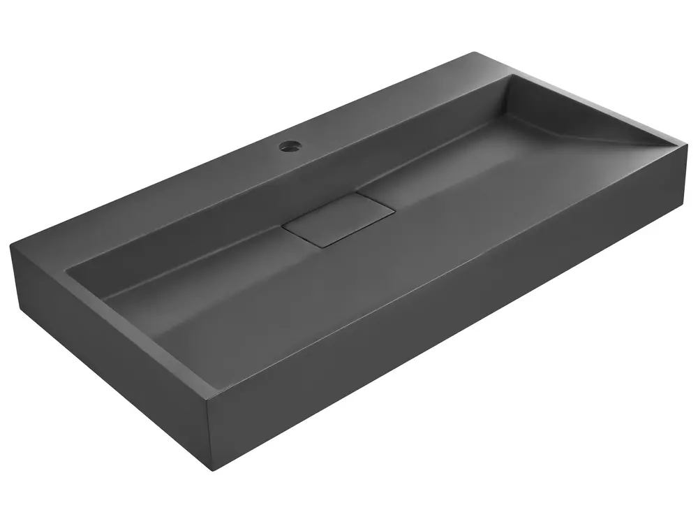 Wall Hung Basin QUENKO 900 x 460 mm Mineral Cast Black