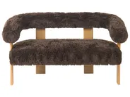 Sofa 2 Seater ILBRO Faux Fur Dark Brown/ Light Brown_1057580