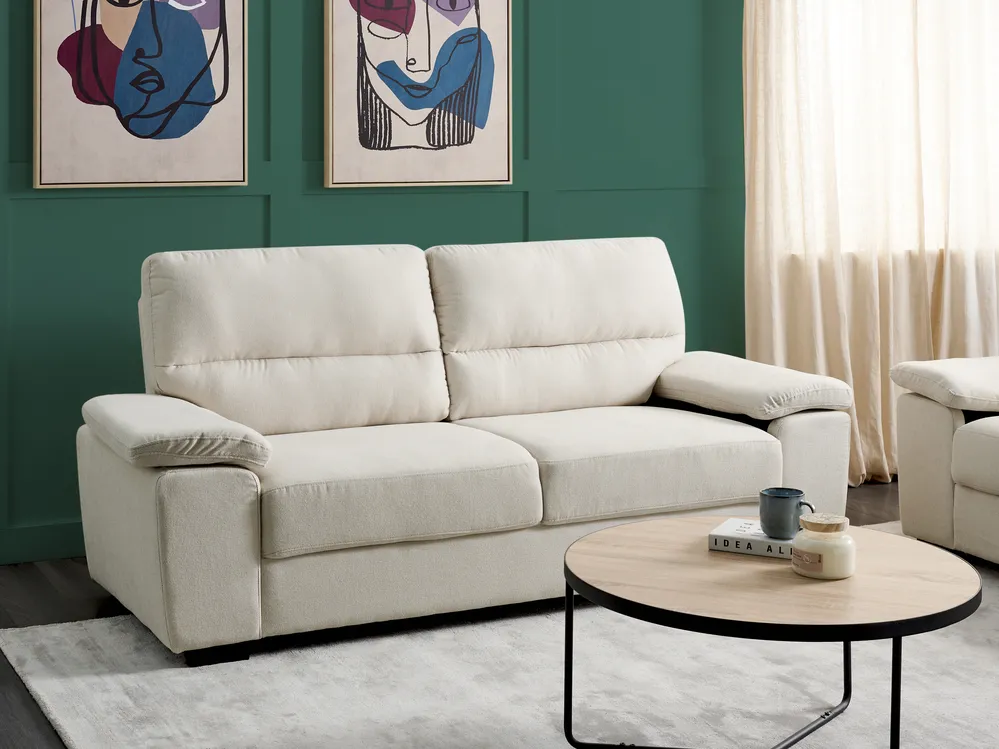Sofa 3-Sitzer VOGAR Stoff Hellbeige