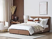 Bed with Storage Drawers LA ROCHELLE Fabric Brown 180 x 200 cm (EU Super King)_1171944
