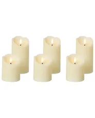 LED Kerzen 6er Set AMOREA 10/15 cm Cremeweiß_1016031