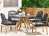 Gartenmöbel Set 4-Sitzer OLBIA inkl. Kissen Beton Schwarz