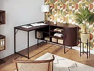 Corner Desk SOLARI 140 cm 140 cm Dark Brown_1191544
