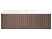 Wandmontierter Waschbeckenunterschrank mit Waschbecken MADIDI Braun_1006188