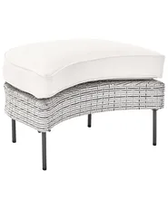Gartensessel mit Ottomane ARCILLE Polyrattan Grau_1082786