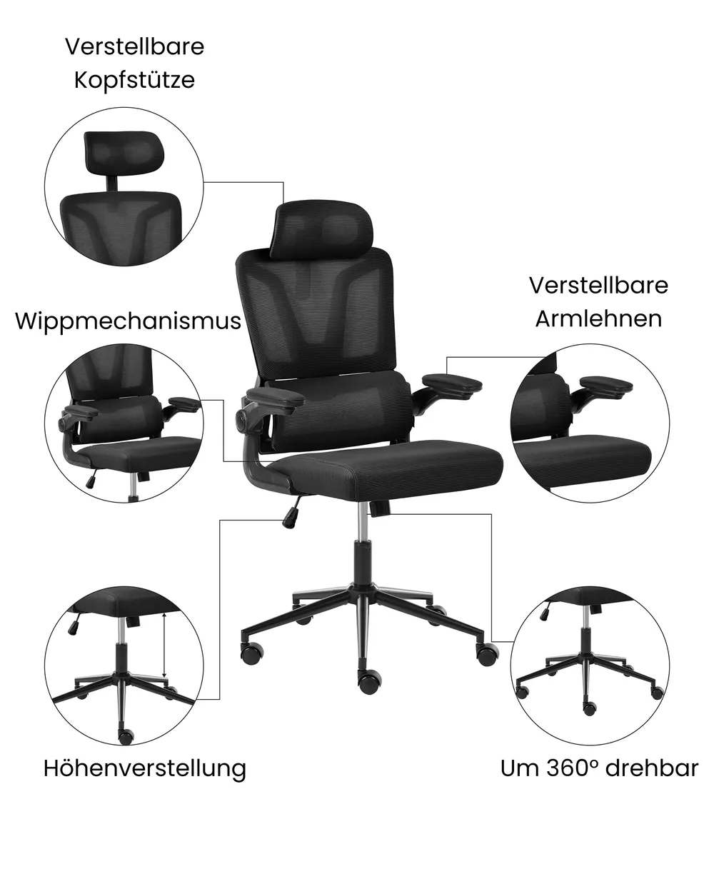 Bürostuhl KRYOS Schwarz_1074214