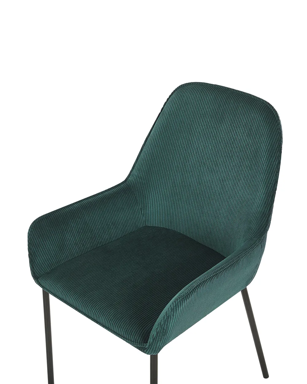 Set of 2 Dining Chairs LOVERNA Corduroy Dark Green_780029