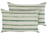 Dekokissen 2er Set KAFRA 30 x 50 cm Grün Streifenmuster_902159