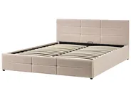Ottoman Bed MASSOGNES Boucle Beige 180 x 200 cm_1030433