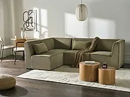 Modular Corner Sofa 4 Seater LEMVIG Corduroy Green Right Hand_1188302