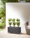 Blumenkübel BELLIS 82 cm Polyrattan Schwarz