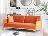 Schlafsofa 3-Sitzer LUCAN Samtstoff Orange