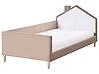 Kinderbett Haus Samtstoff KERVAN 90 x 200 cm Hellbraun