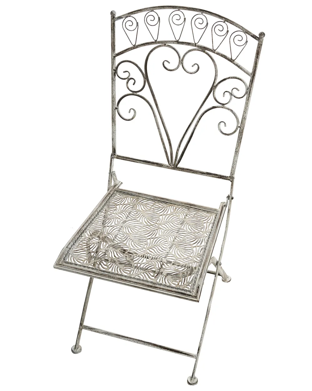 Gartenstuhl 2er Set NURRA klappbar Metall Grau_1002691