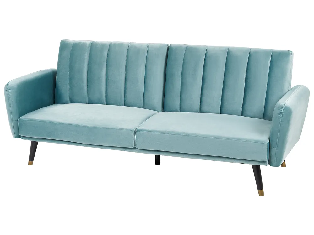 Schlafsofa 3-Sitzer VIMMERBY Samtstoff Hellblau_849781