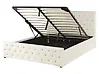 Bett mit Stauraum AMIENS Samtstoff Hellbeige 160 x 200 cm